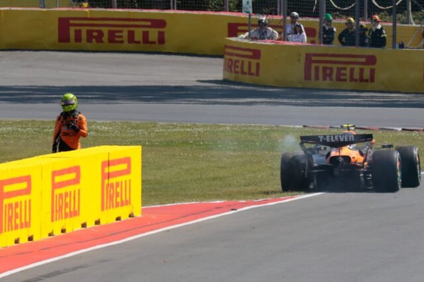 Lando Norris failed to finish the Canadian Grand Prix after hitting the car of McLaren tea