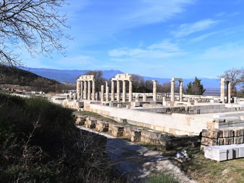 The Palace of Aigai, built more than 2,300 years ago during the reign of Alexander the Great's father, is seen after it fully reopened in ancient Aigai, some 65 kilometers (40 miles) southwest of the port city of Thessaloniki, northern Greece, on Friday, Jan. 5, 2024. It was the largest …