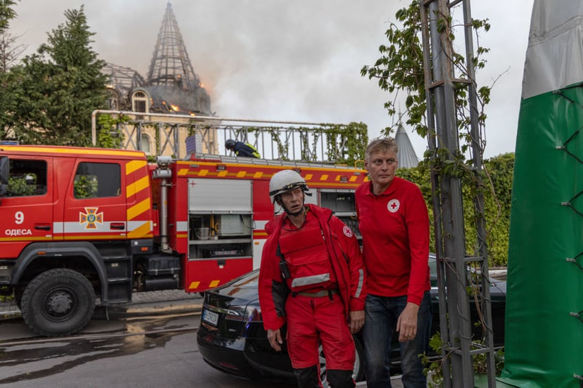 pictures ukraines harry potter castle burns after russian strike