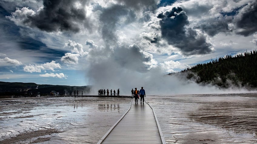 Yellowstone National Park geyser basin