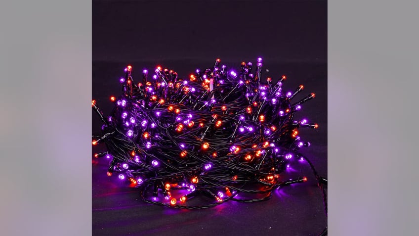 Orange and purple lights are classics for Halloween. 