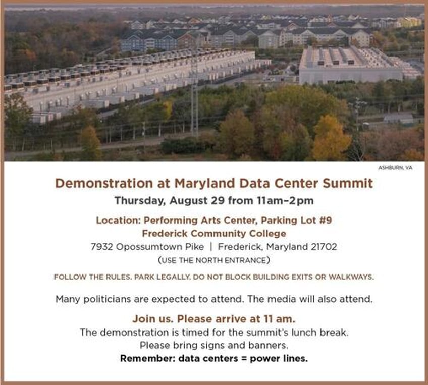 please bring signs marylanders to protest ai data center power lines as eminent domain threatens small farms 