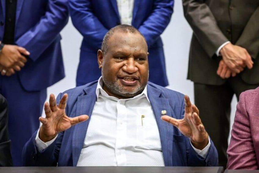 Papua New Guinea's Prime Minister James Marape speaks during a press conference in Sydney