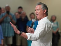 Podcaster Gavin Newsom Visits California Amid Wildfires, ICE Raids