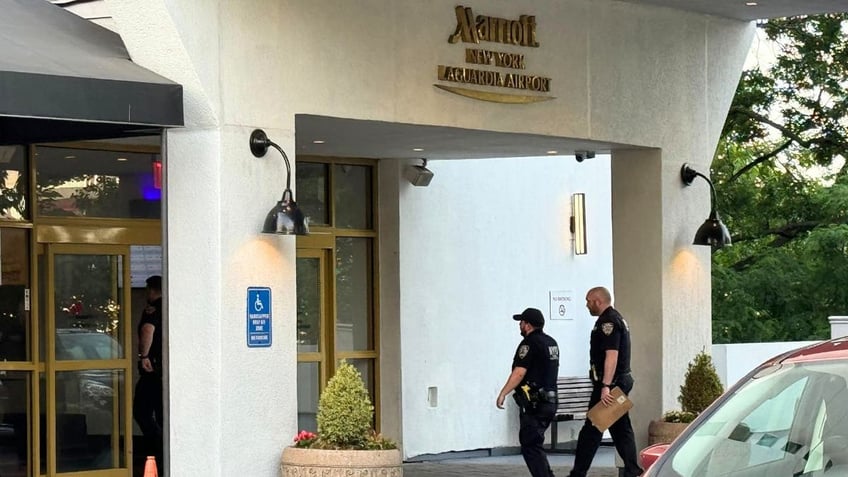 NYPD walking into a Marriot hotel in New York City