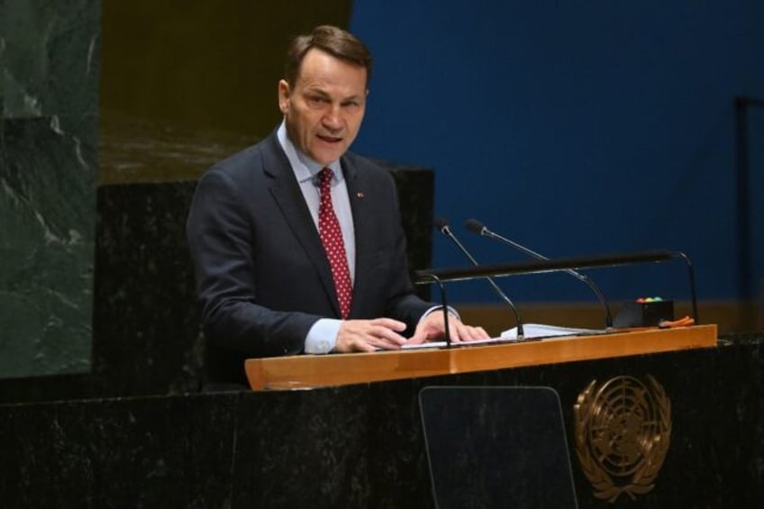 Polish Foreign Minister Radoslaw Sikorski addresses the UN General Assembly about Ukraine