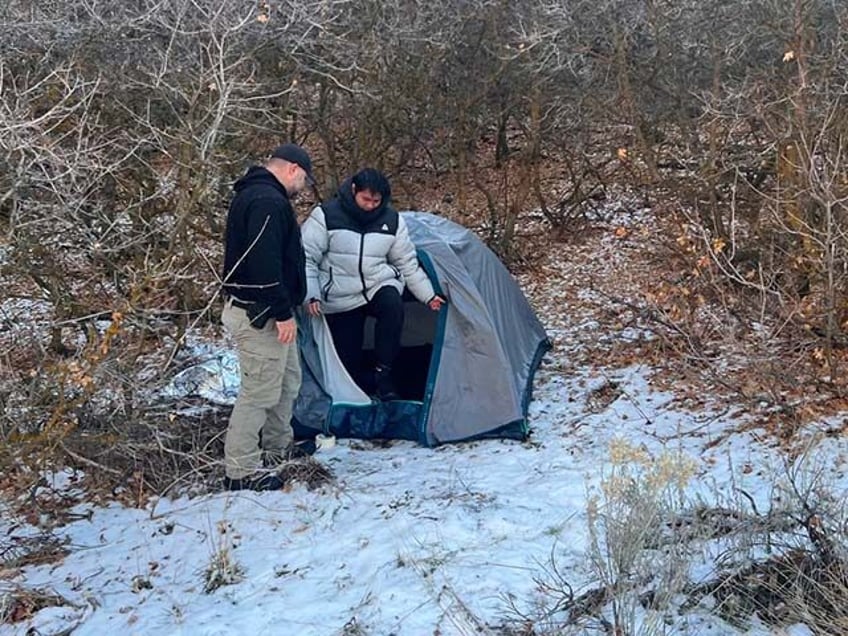 Authorities found the young man alone in a canyon near the city where he had apparently set up a tent in temperatures that were recorded to be below freezing.