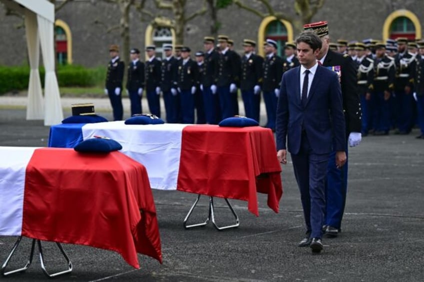 French Prime Minister Gabriel Attal paid tribute to two gendarmes killed during riots in N