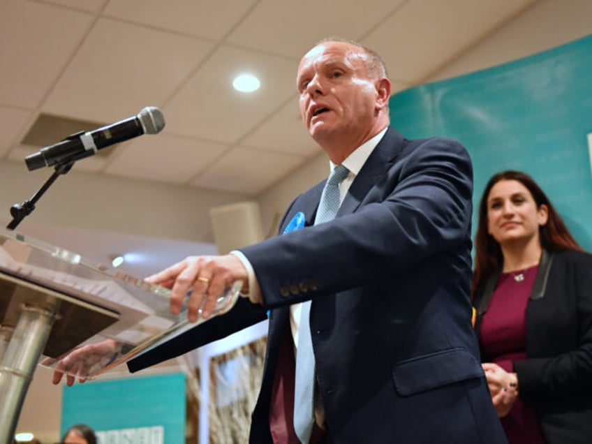 Conservative candidate Mike Freer speaks after winning the Finchley & Golders Green constituency in north London for the 2019 General Election. (Photo by Jacob King/PA Images via Getty Images)