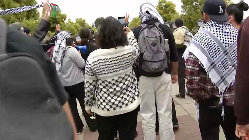 police on uc irvine campus after anti israel agitators swarm buildings students told to shelter in place