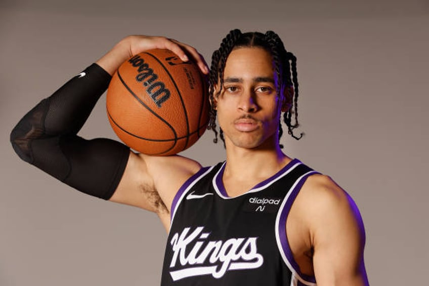 Chance Comanche of the Sacramento Kings poses for a photo at Sacramento Kings Practice Facility on October 02, 2023 in Sacramento, California. NOTE...