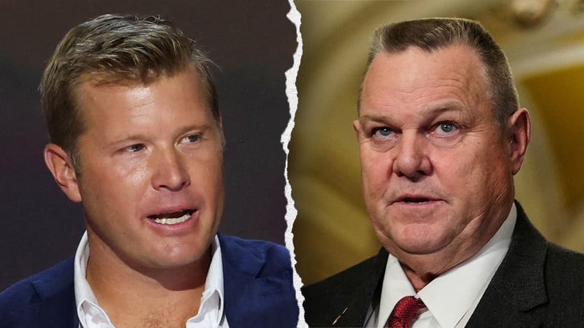 photo split: left: Tim Sheehy; right: Jon Tester