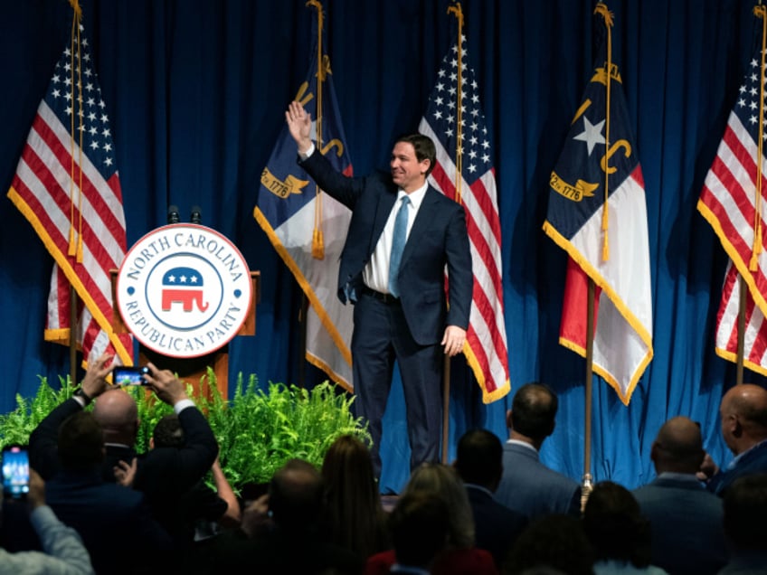 Florida Governor and 2024 presidential hopeful Ron DeSantis arrives to speak at the North Carolina Republican Party Convention in Greensboro, North Carolina, on June 9, 2023. (Photo by ALLISON JOYCE / AFP) (Photo by ALLISON JOYCE/AFP via Getty Images)