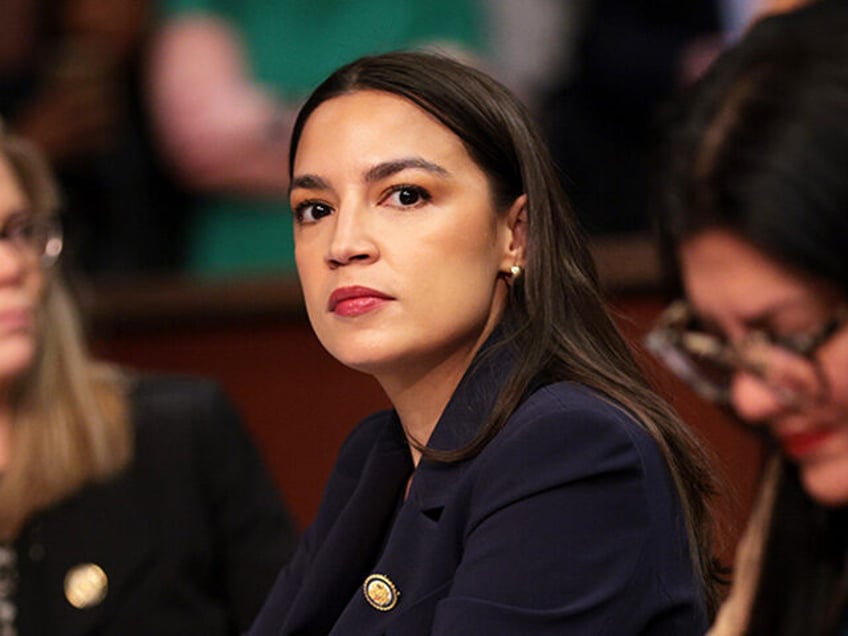 U.S. Rep. Alexandria Ocasio-Cortez (D-NY) looks on during a House Oversight and Government