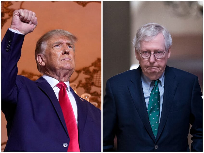 Senate Minority Leader Mitch McConnell, R-Ky., walks to the chamber as Congress returns fo