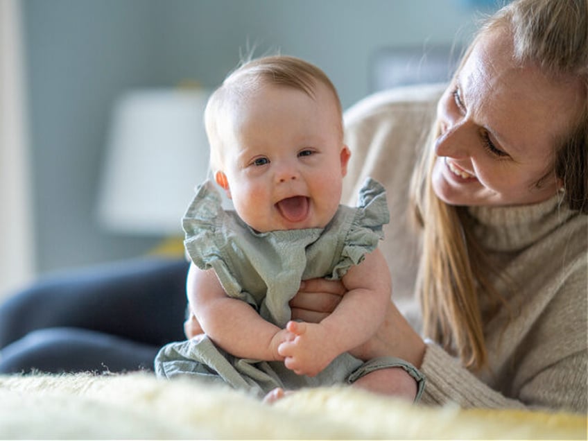 baby girl with Down Syndrome