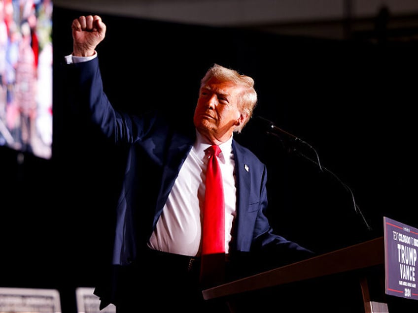 AURORA, COLORADO - OCTOBER 11: Republican presidential nominee, former U.S. President Dona