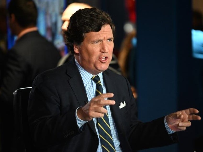 Tucker Carlson speaks during 2022 FOX Nation Patriot Awards at Hard Rock Live at Seminole