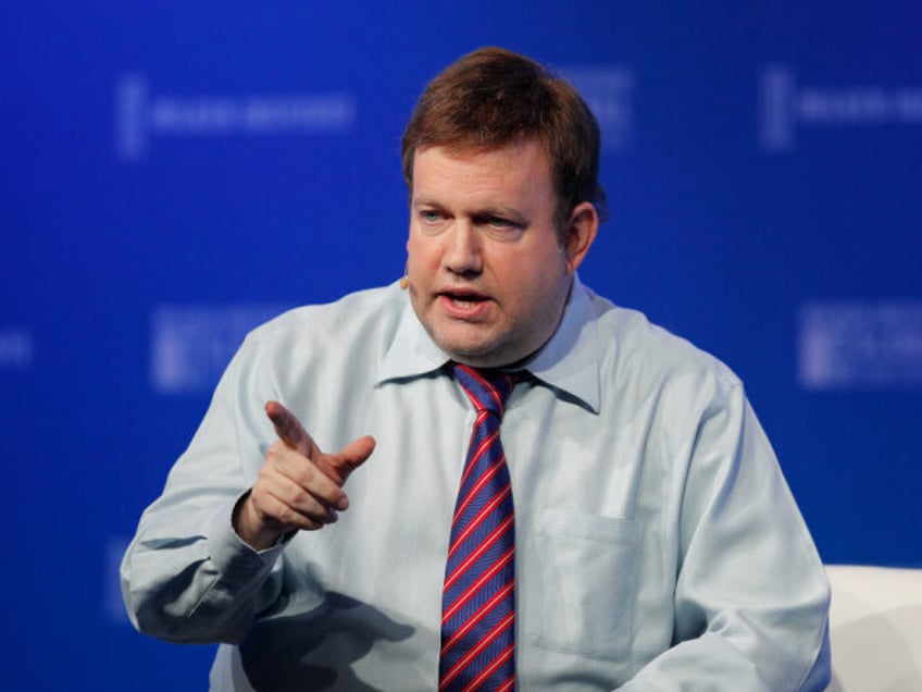 Moderator Frank Luntz speaks at the Milken Institute Global Conference Monday, April 30, 2018, in Beverly Hills, Calif. (AP Photo/Jae C. Hong)