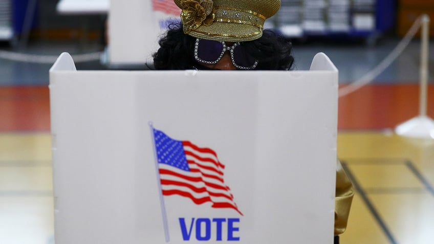 Voter casts an early ballot in 2020 election