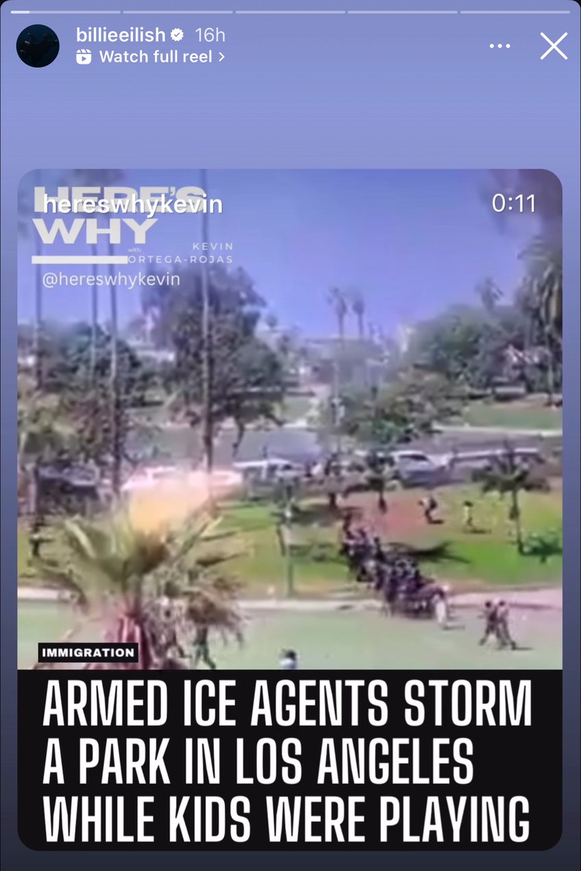 pop star billie eilish pushes anti ice propaganda as trump ramps up illegal alien arrests