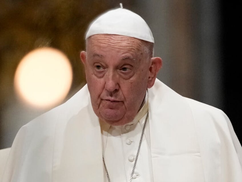 FILE - Pope Francis attends a meeting with diocesan community in the Basilica of St. John