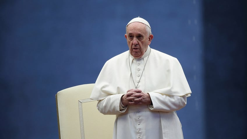 Pope Francis during Urbi et Orbi blessing in a desert Saint Peter's Square