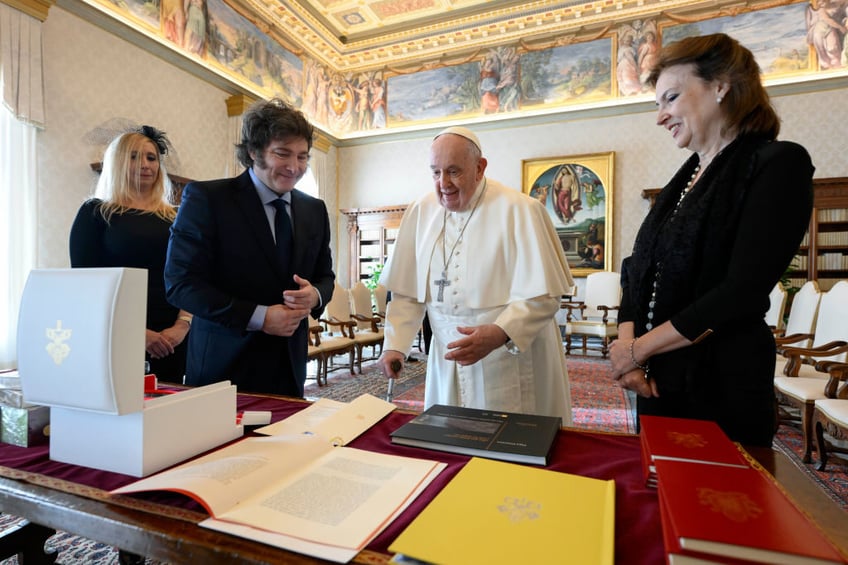 pope francis meets argentine president javier milei in vatican