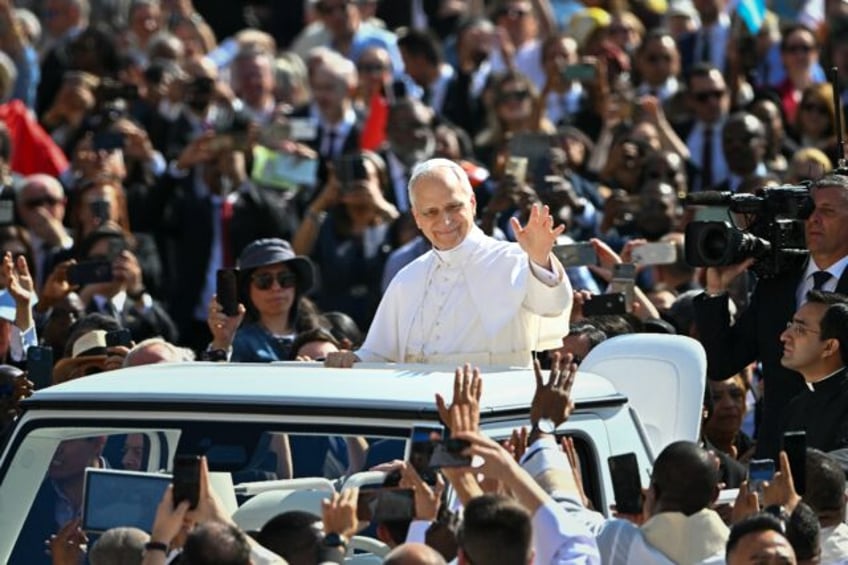 Pope Leo XIV made his debut outing in a popemobile