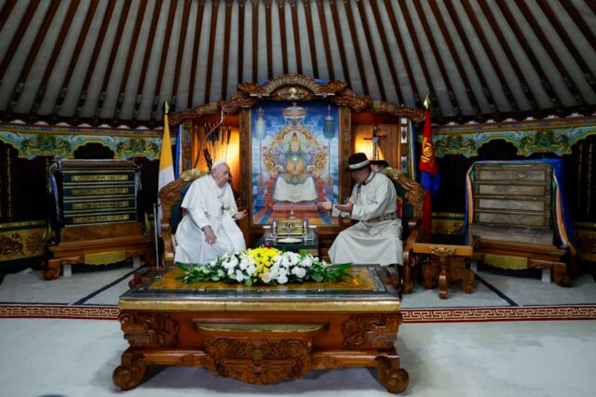 pope starts mongolia visit by praising the countrys religious freedom dating back to genghis khan