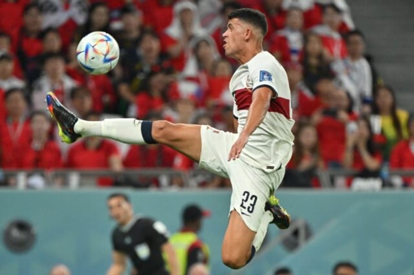 Matheus Nunes in 2022 World Cup action for Portugal against South Korea