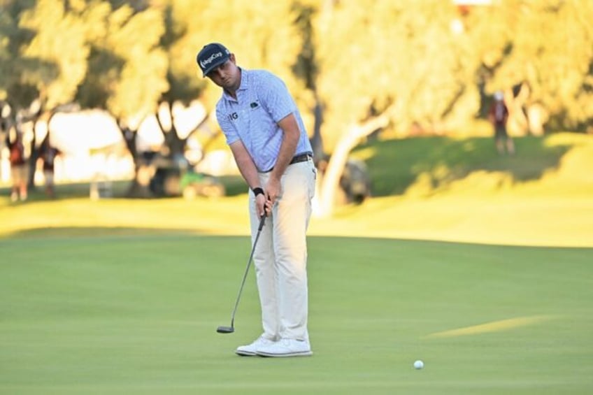 American J.T. Poston putts for victory at the 72nd hole of the US PGA Tour Shriners Child