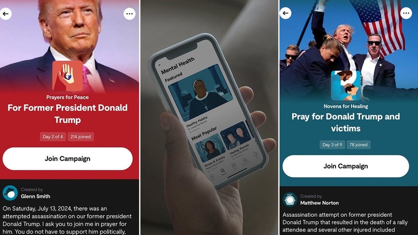 Prayer campaigns for former President Donald Trump have increased on the Hallow app since his assassination attempt.