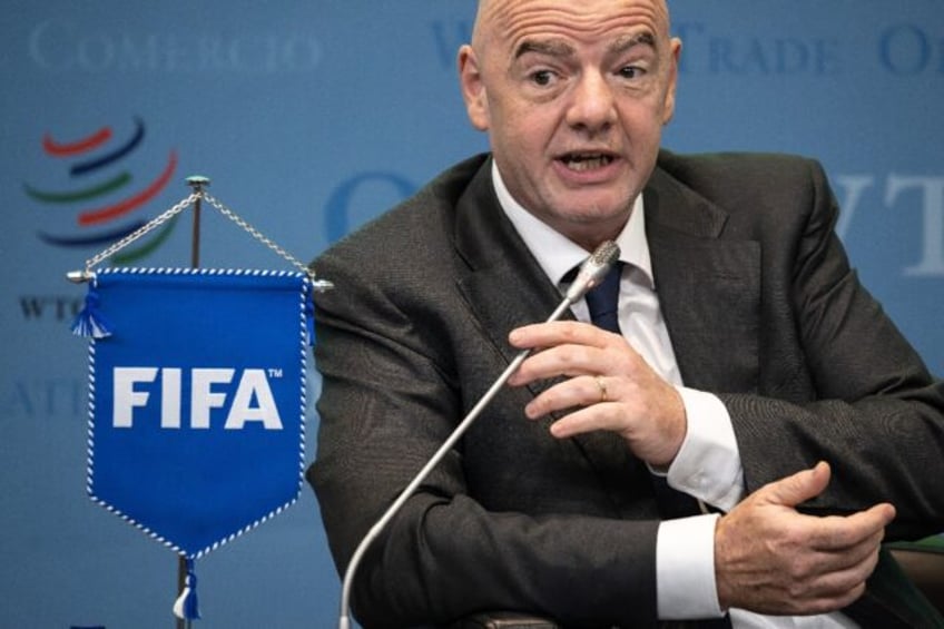 FIFA president Gianni Infantino speaking earlier this month at the WTO in Geneva