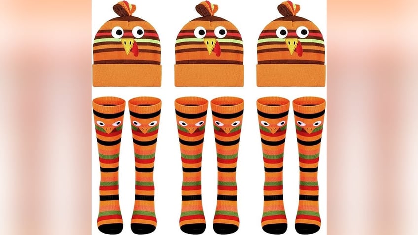 Turkey-themed hats and socks are a fun way to get into the festive spirit while you run.