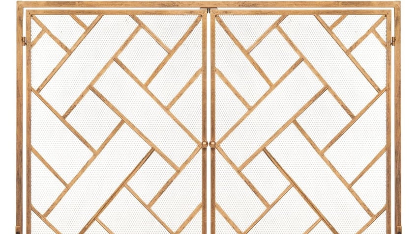 A stylish decorative fireplace screen at Amazon will elevate the look of your room and keep embers in.