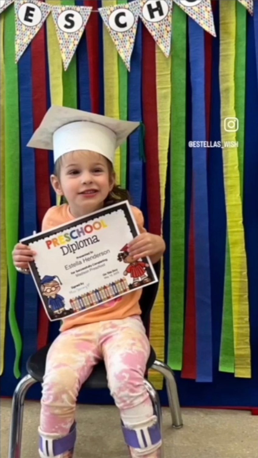 preschooler walks at graduation despite facing partial paralysis amid ceremony full of life