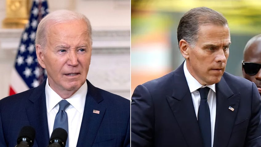 split photos: left: President Biden; right: Hunter Biden