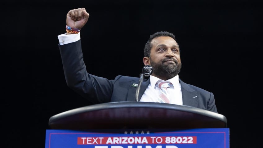 Kash Patel, President-elect Donald Trump's pick to serve as FBI director, speaks during a Trump campaign rally on Oct. 13, 2024 in Prescott Valley, Arizona.