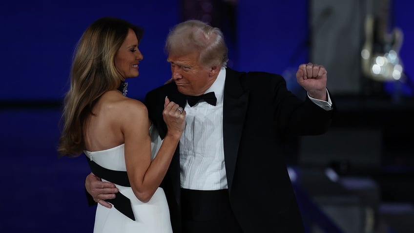 President Donald Trump dances with his wife First Lady Melania Trump at the Liberty Inaugural Ball 