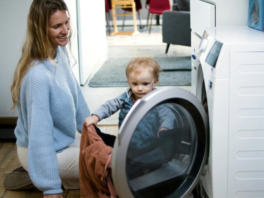 Woman doing laundry