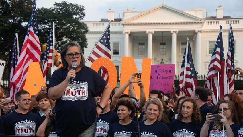 O'Donnell at a White House protest