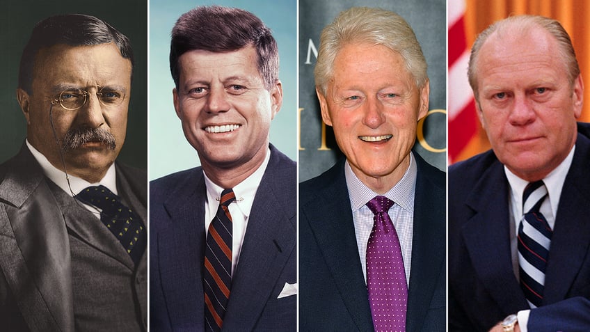 Teddy Roosevelt, JFK, Bill Clinton, Gerald Ford