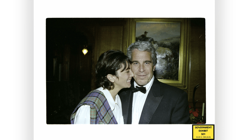 Undated evidence photo showing Ghislaine Maxwell with Jeffrey Epstein.