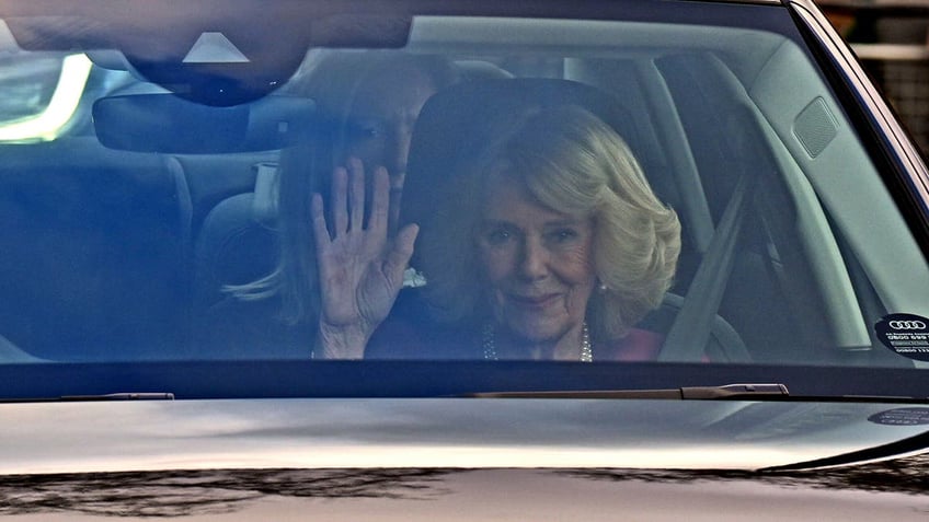 Queen Camilla in car