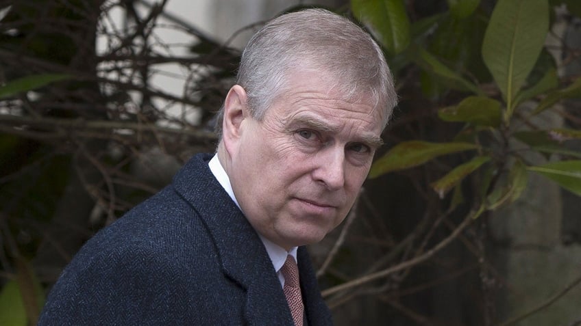 Prince Andrew looking away from the