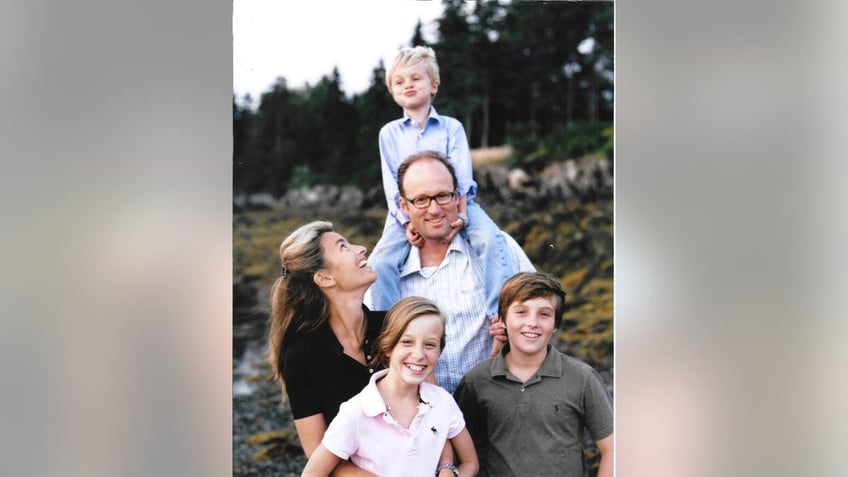 Childhood photo of Prince Frederik and family