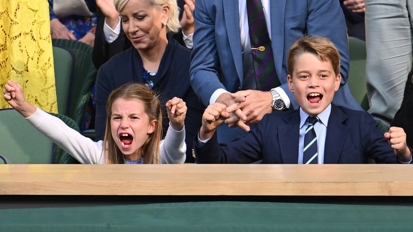 Animated Princess Charlotte and Prince George at Wimbledon