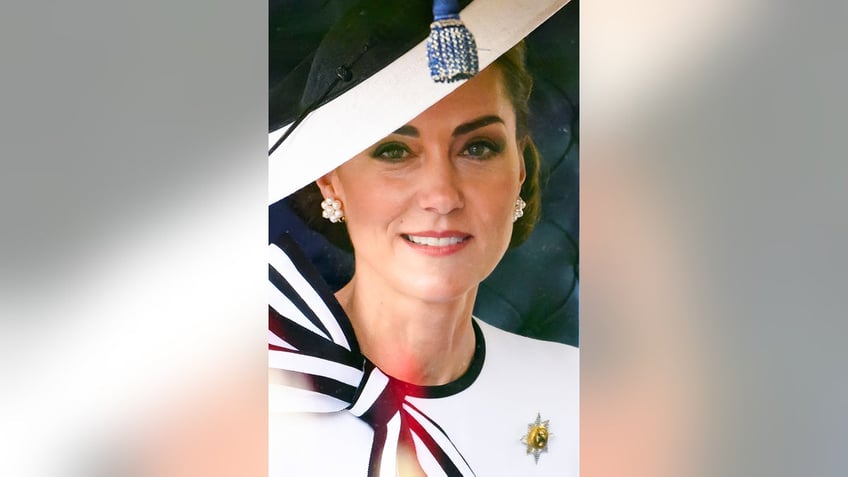 A close-up of Kate Middleton during Trooping the Colour.
