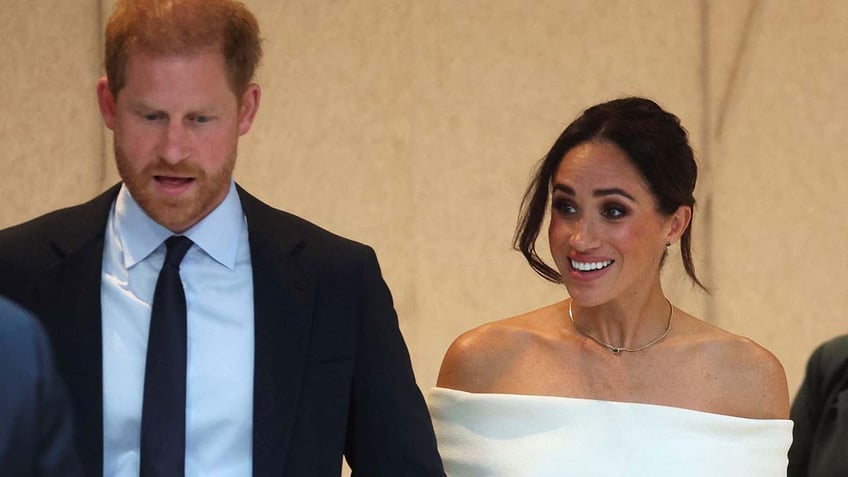 Prince Harry and Meghan Markle arrive at an event in New York City